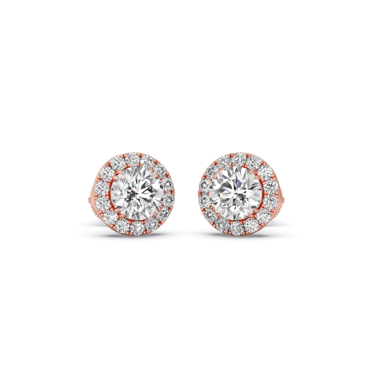 Solstice Halo Round Stud Earrings