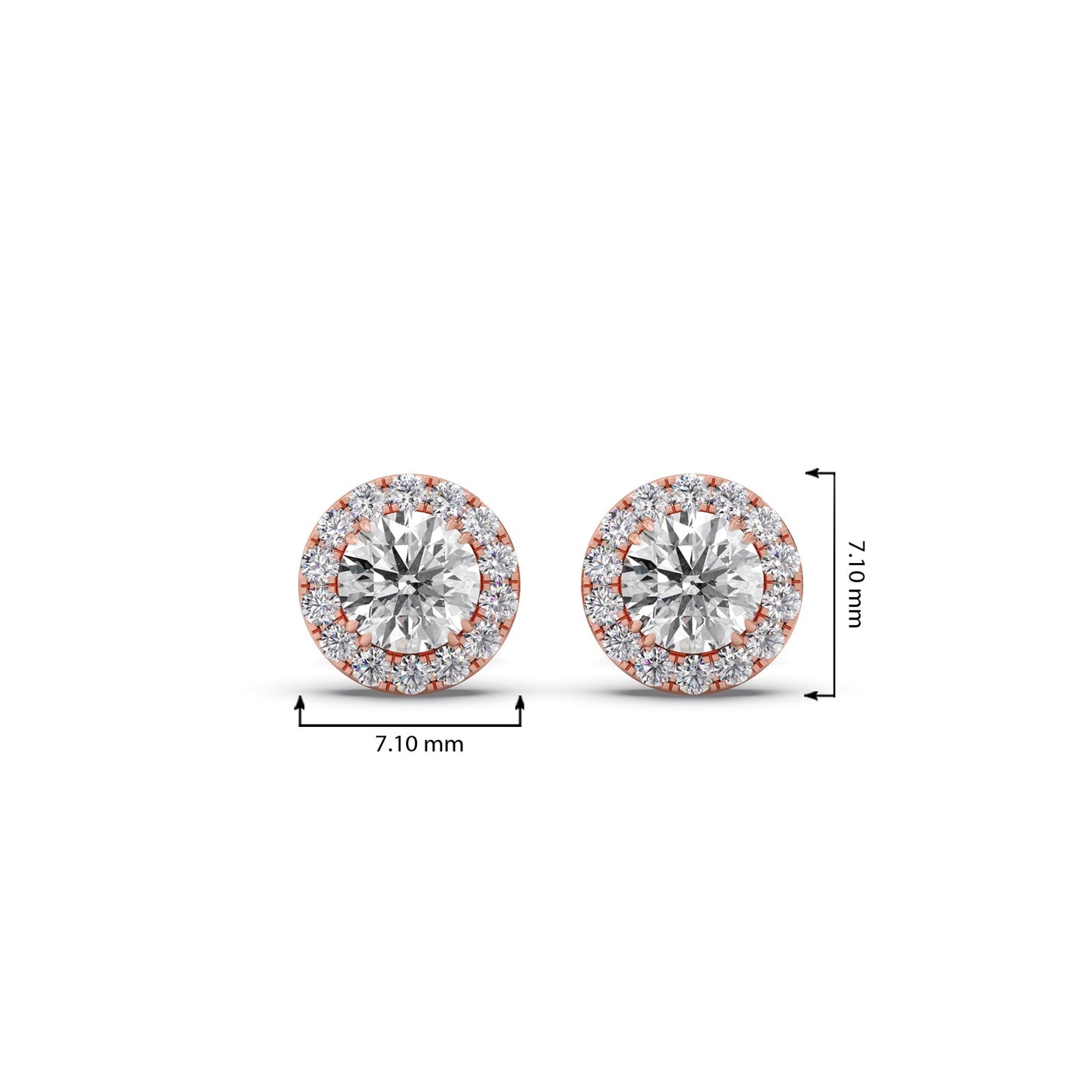 Solstice Halo Round Stud Earrings