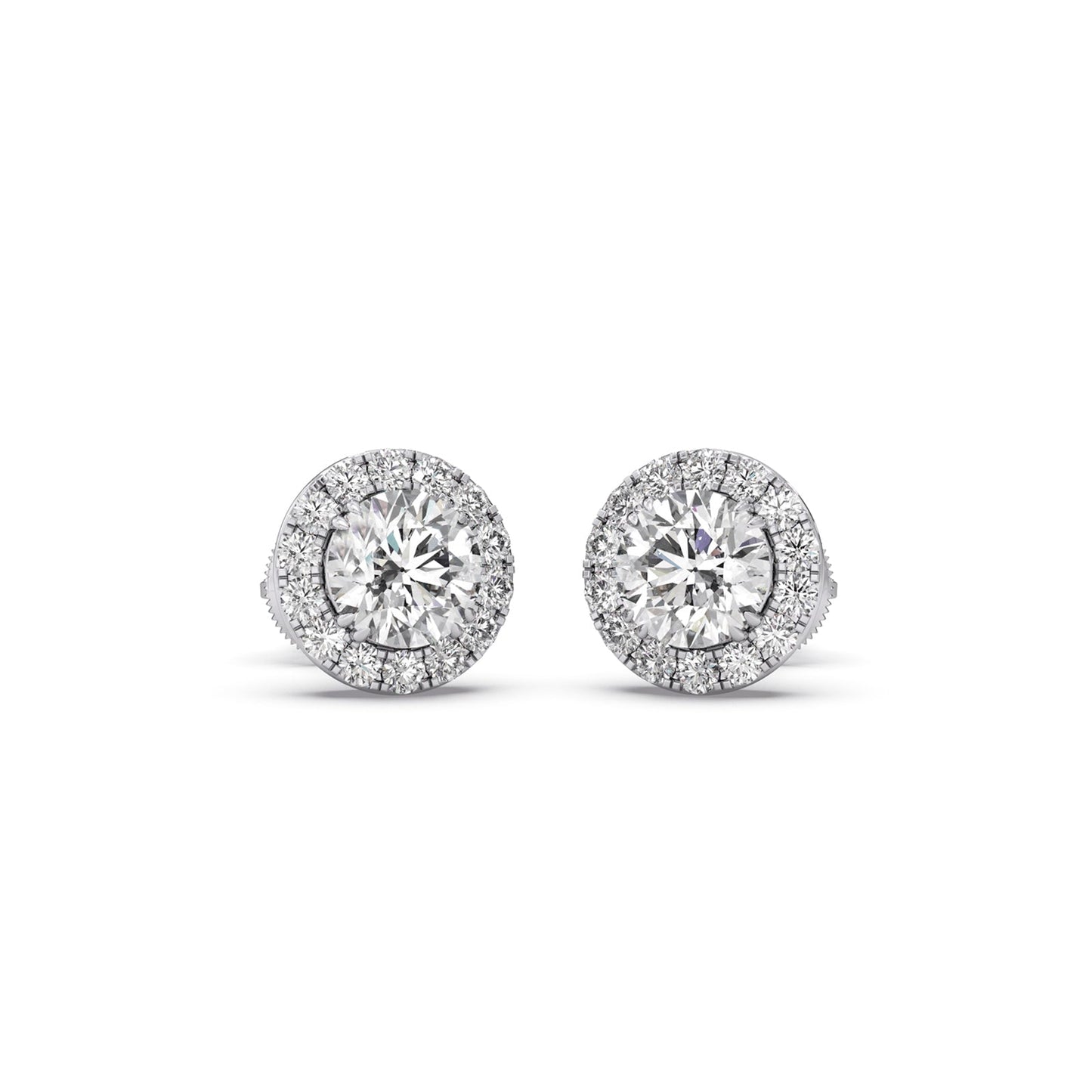 Solstice Halo Round Stud Earrings