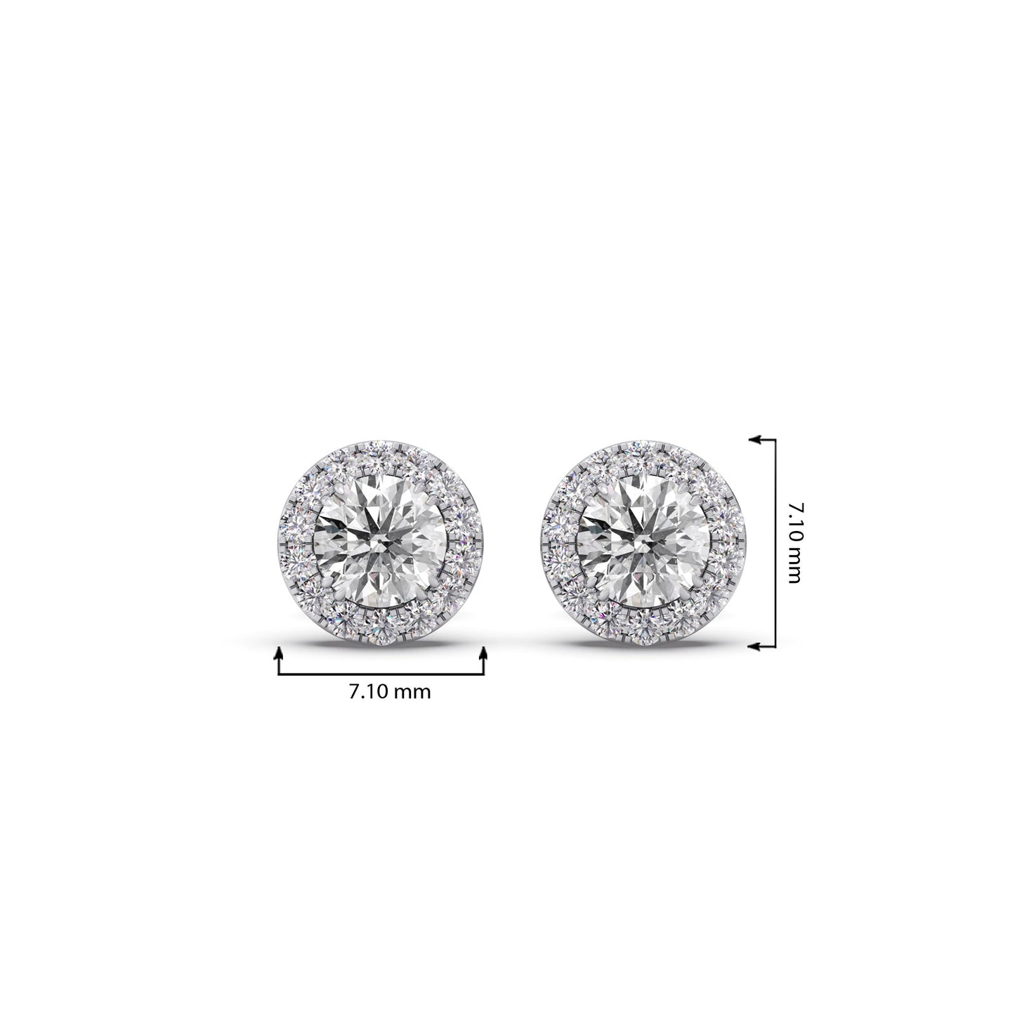 Solstice Halo Round Stud Earrings