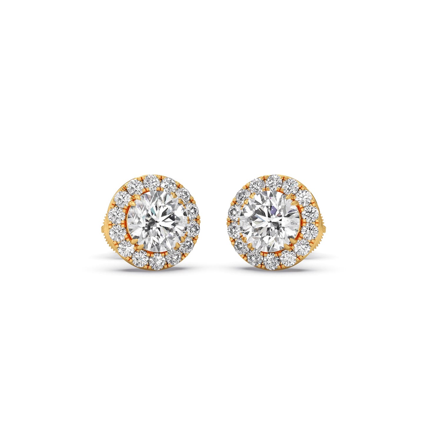 Solstice Halo Round Stud Earrings