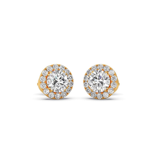 Solstice Halo Round Stud Earrings