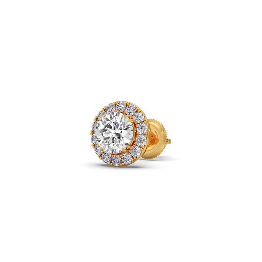 Solstice Halo Round Stud Earrings
