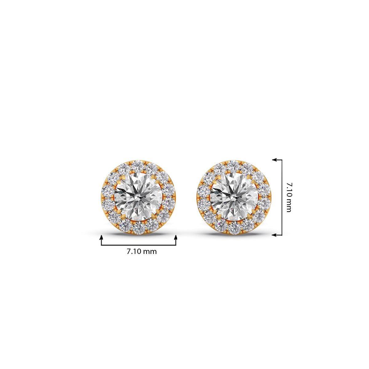 Solstice Halo Round Stud Earrings