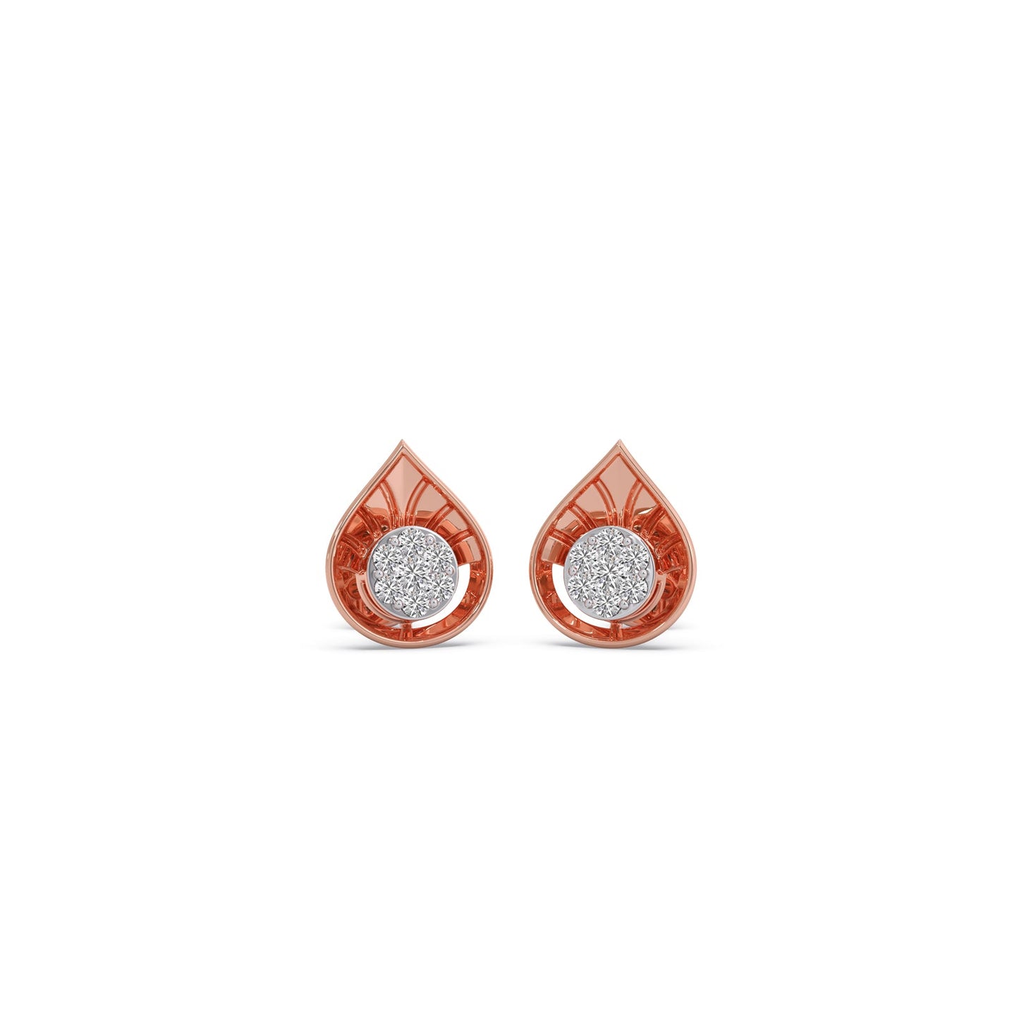 Cluster Drop Diamond Stud Earrings