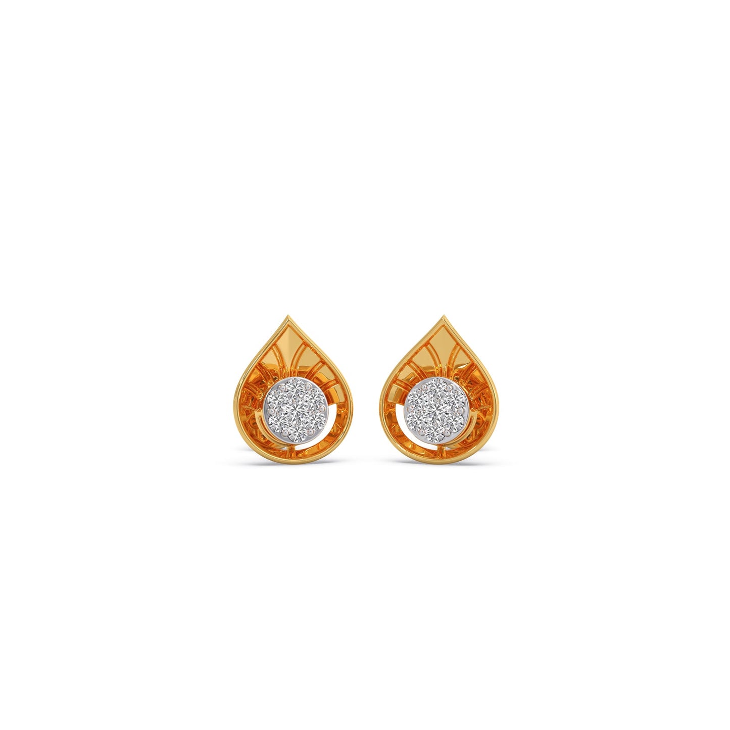 Cluster Drop Diamond Stud Earrings