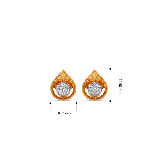 Cluster Drop Diamond Stud Earrings