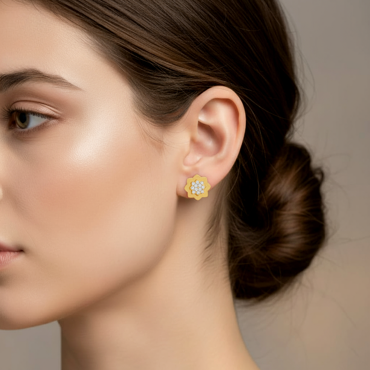 Rosette Diamond Stud Earrings