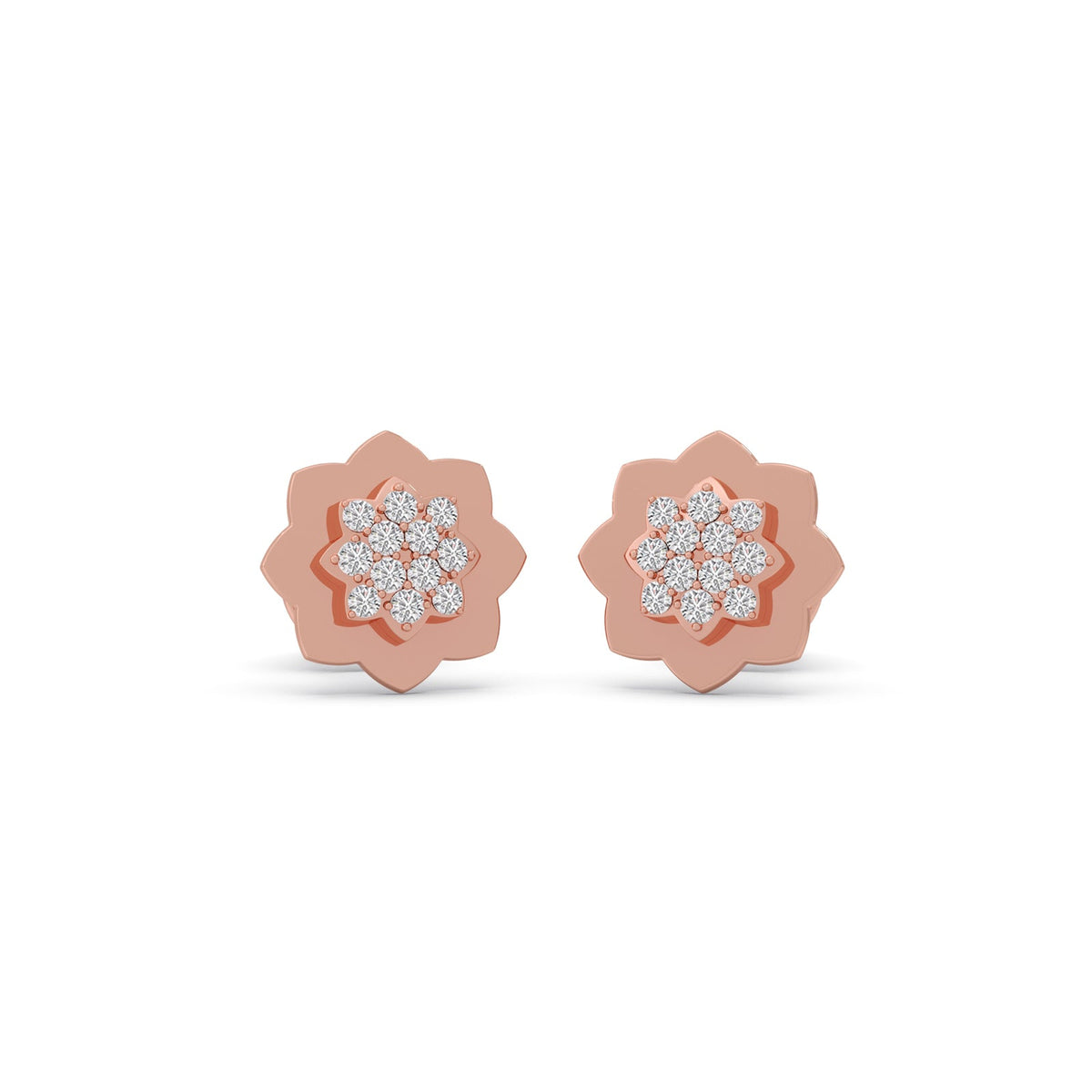 Rosette Diamond Stud Earrings