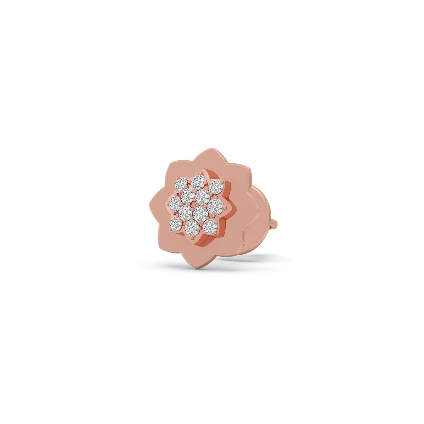 Rosette Diamond Stud Earrings
