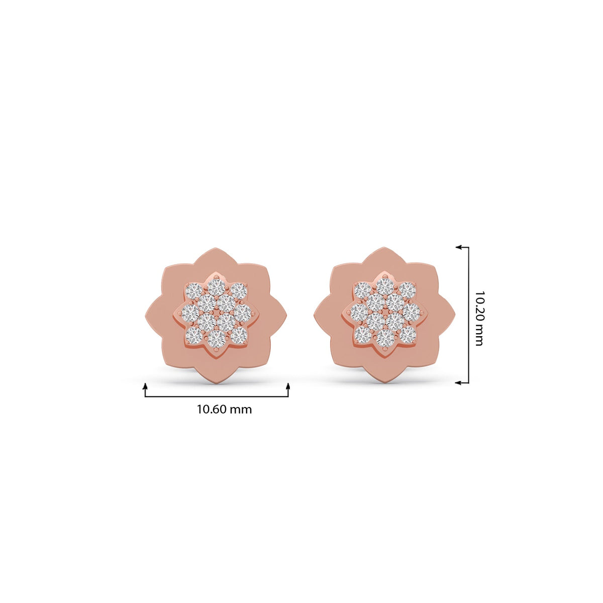 Rosette Diamond Stud Earrings