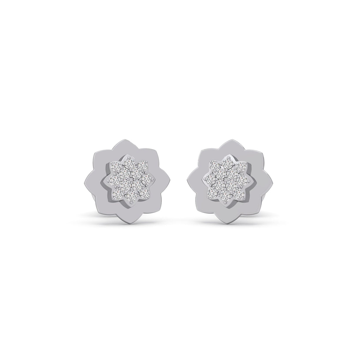Rosette Diamond Stud Earrings