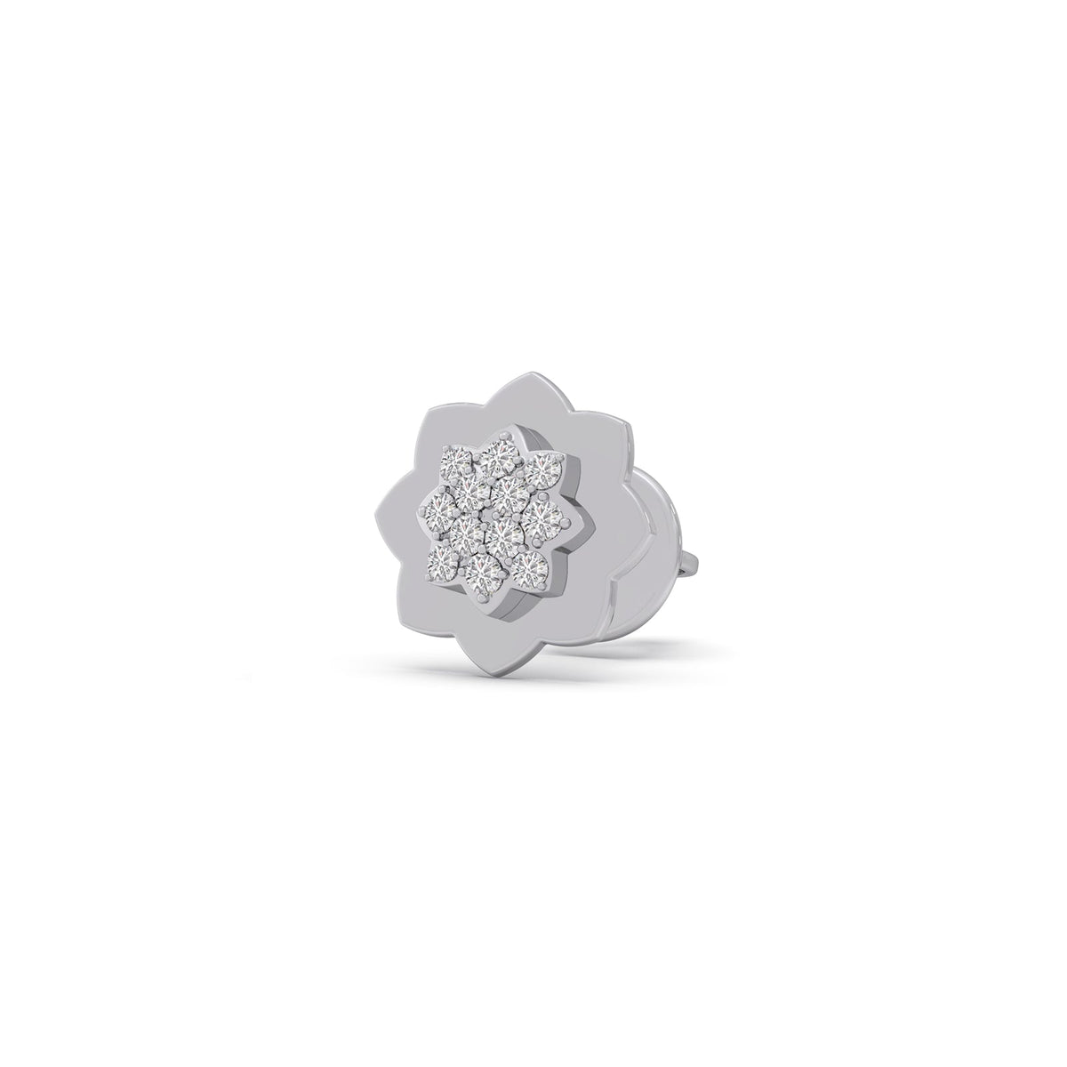 Rosette Diamond Stud Earrings