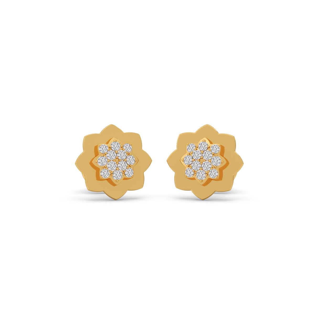 Rosette Diamond Stud Earrings