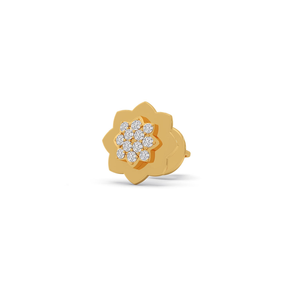 Rosette Diamond Stud Earrings