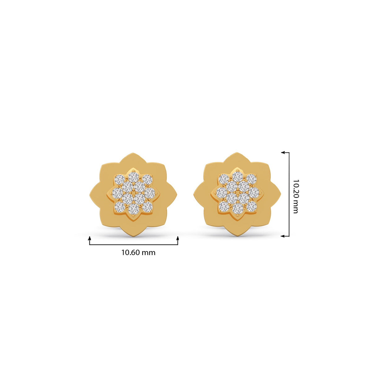 Rosette Diamond Stud Earrings