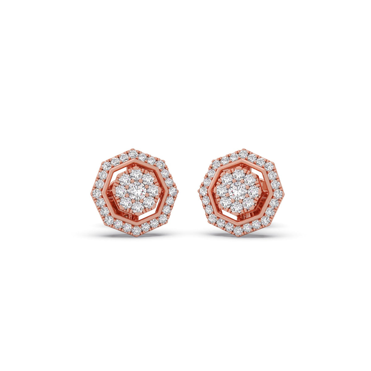 Luxe Octavia Cluster Diamond Stud Earrings