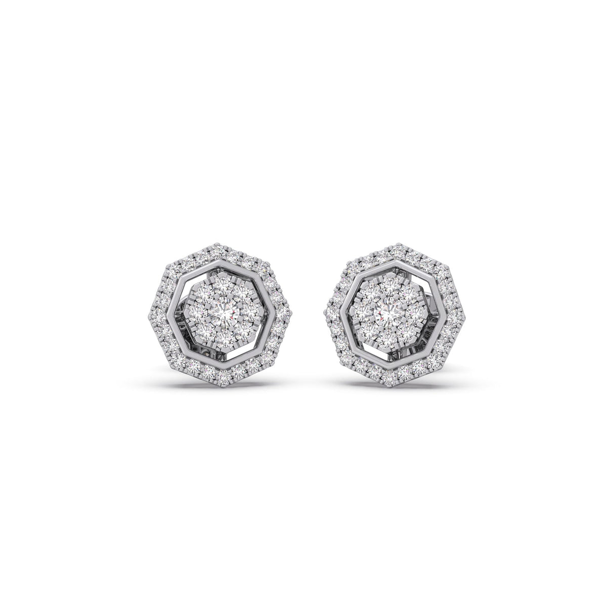 Luxe Octavia Cluster Diamond Stud Earrings