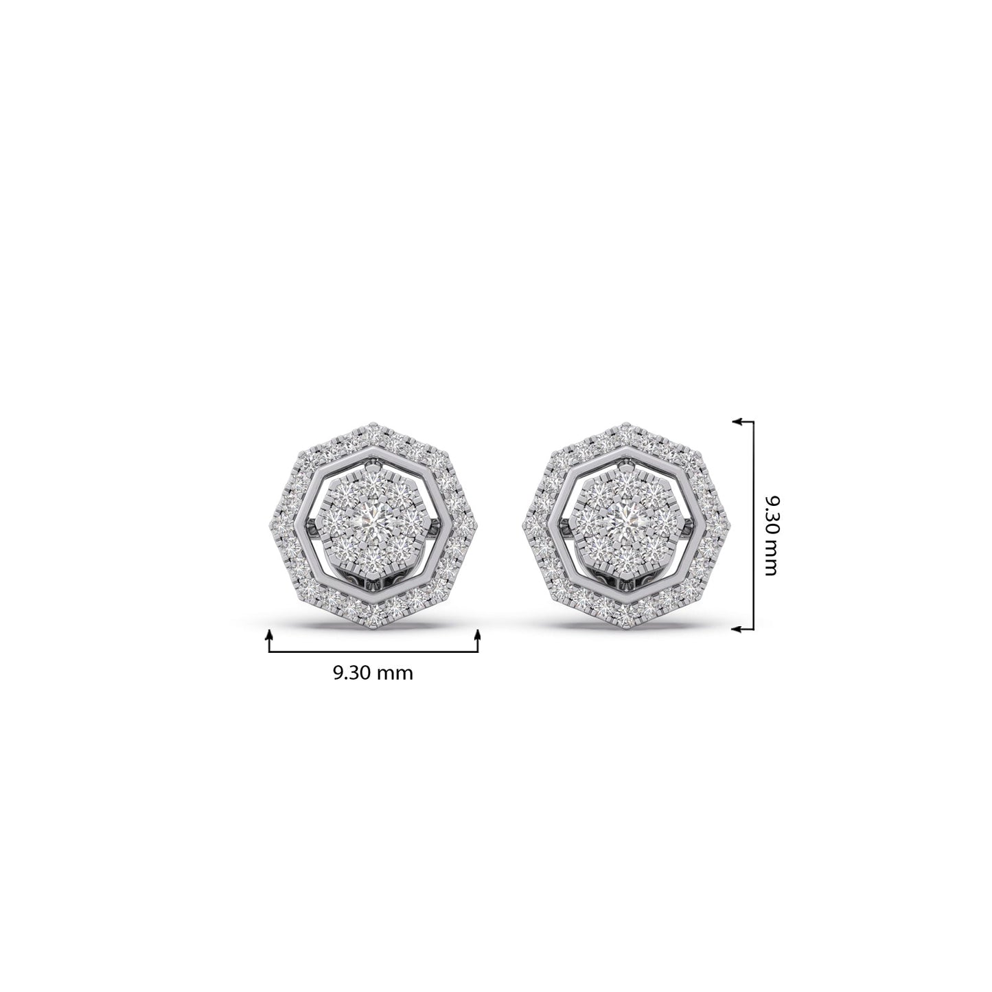 Luxe Octavia Cluster Diamond Stud Earrings