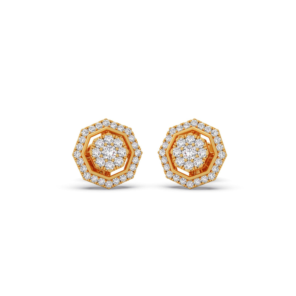 Luxe Octavia Cluster Diamond Stud Earrings