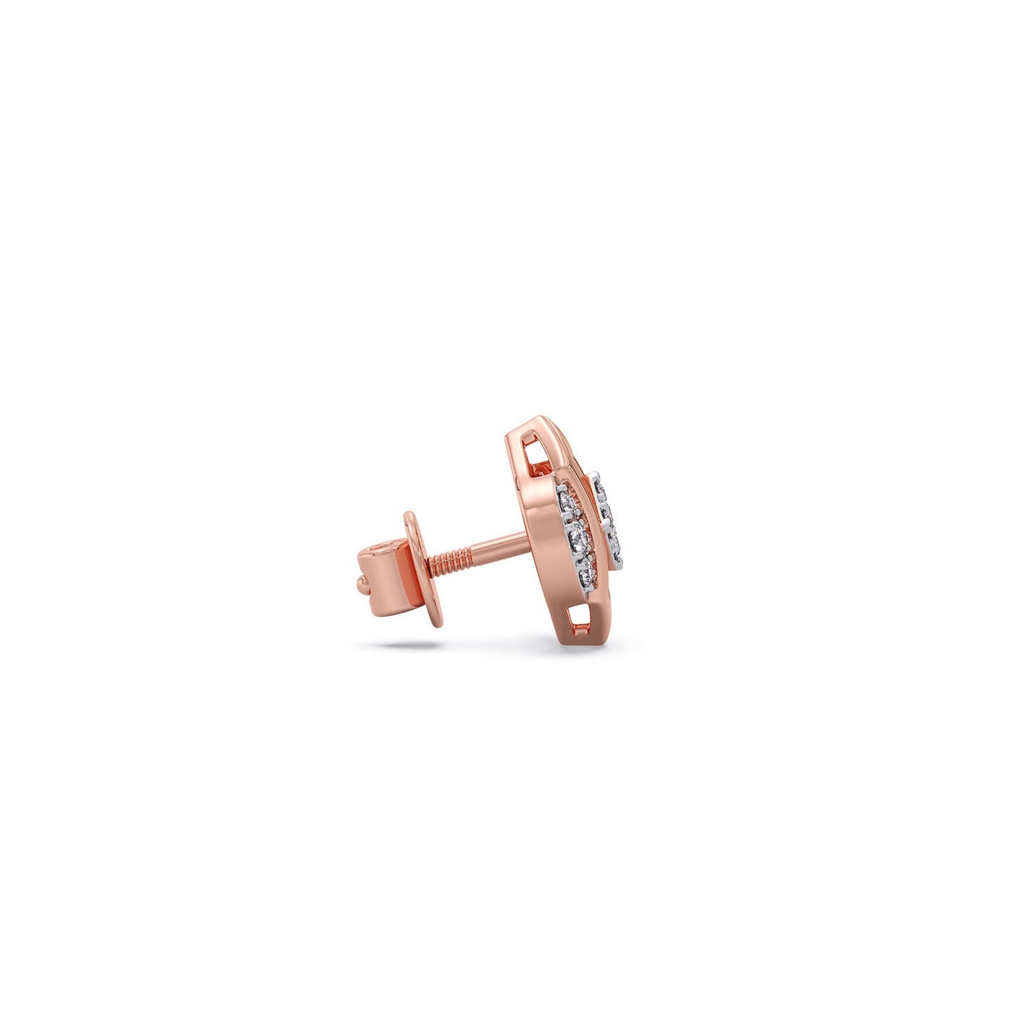 The Hex-Frame Round Diamond Stud Earrings
