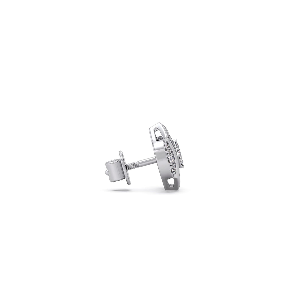 The Hex-Frame Round Diamond Stud Earrings