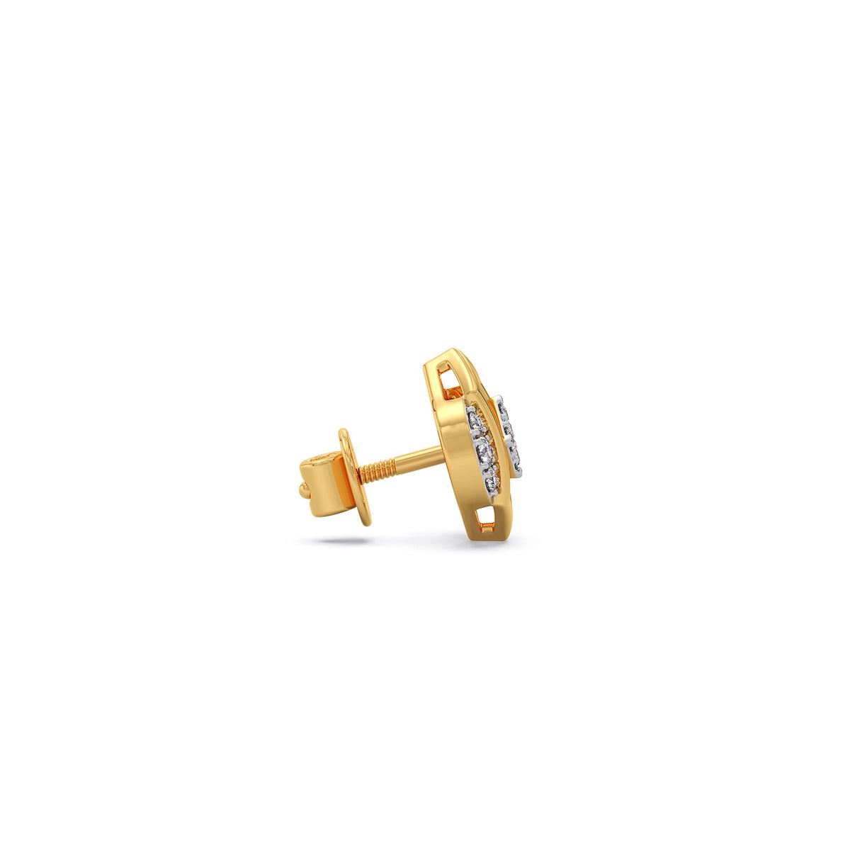 The Hex-Frame Round Diamond Stud Earrings