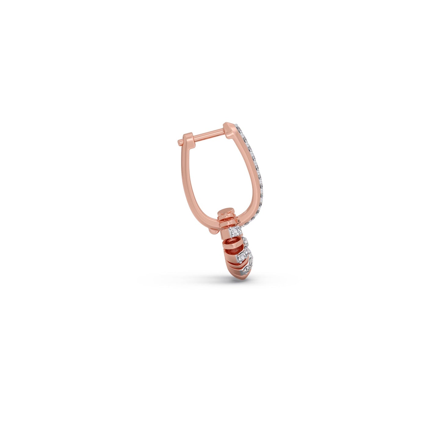 Sunburst Fan Diamond Hoop Earrings