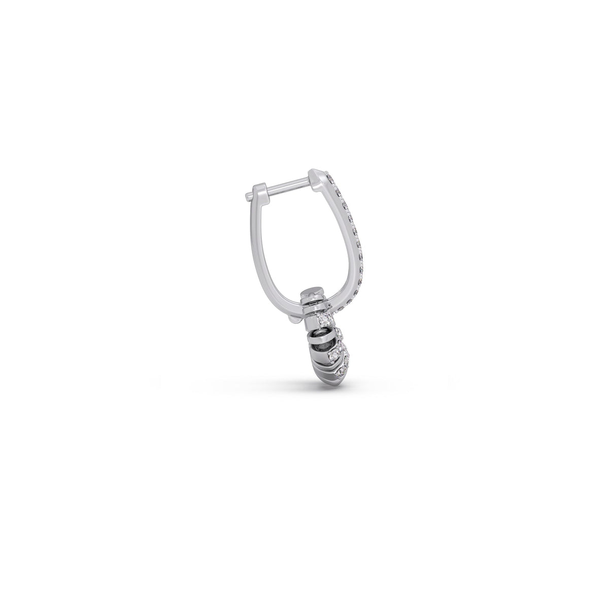 Sunburst Fan Diamond Hoop Earrings