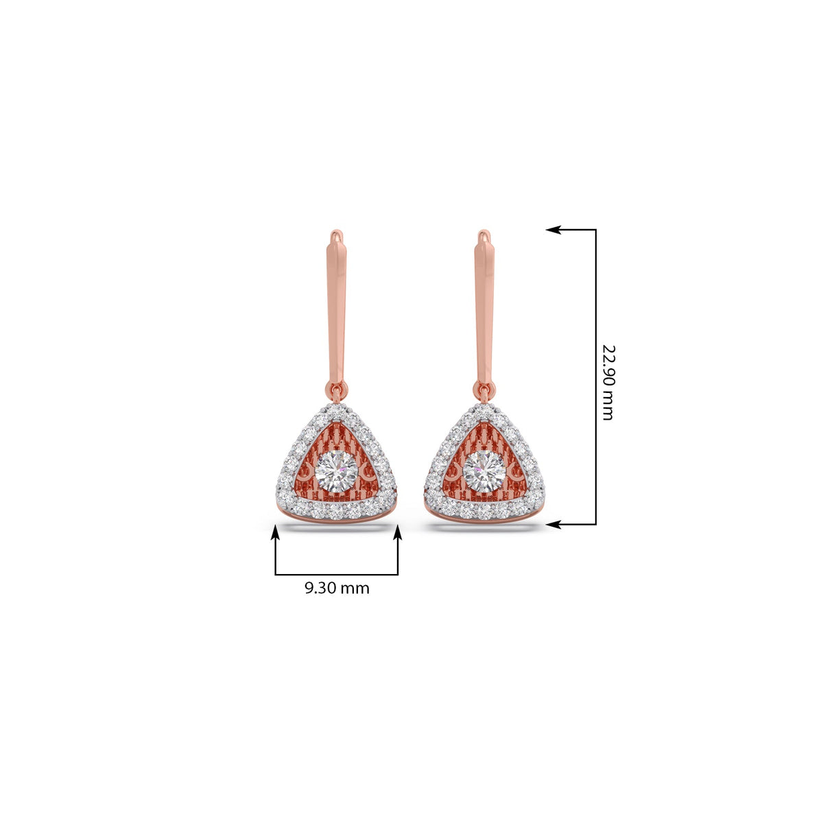 Empress Triangular Diamond Dangle Earrings