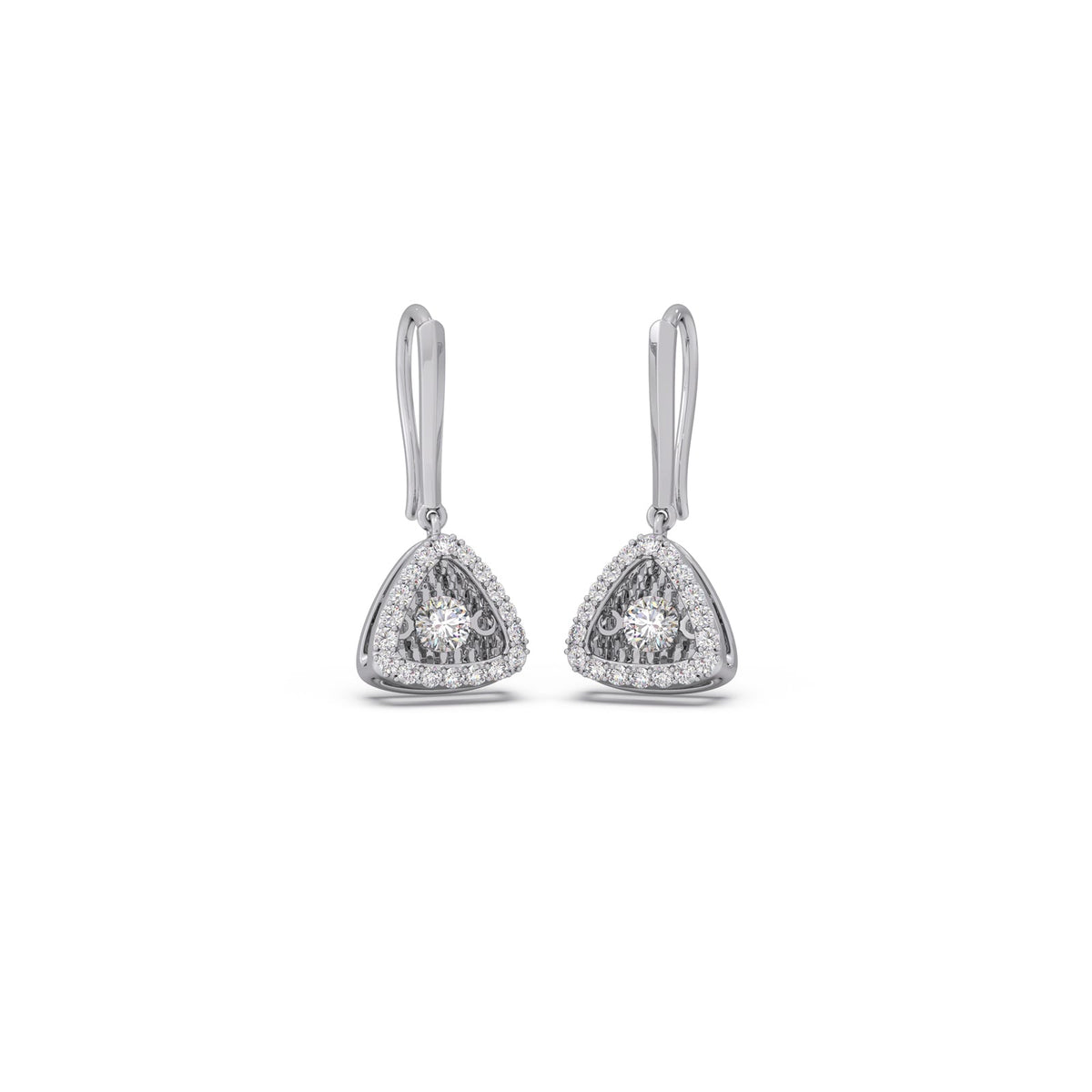 Empress Triangular Diamond Dangle Earrings