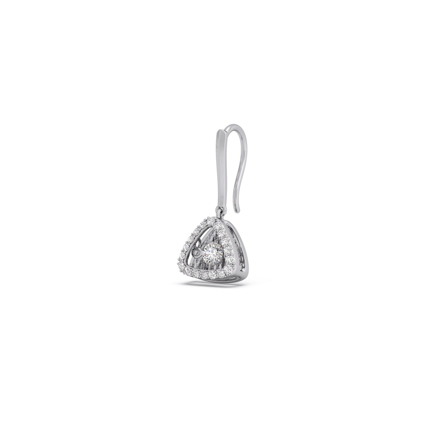 Empress Triangular Diamond Dangle Earrings