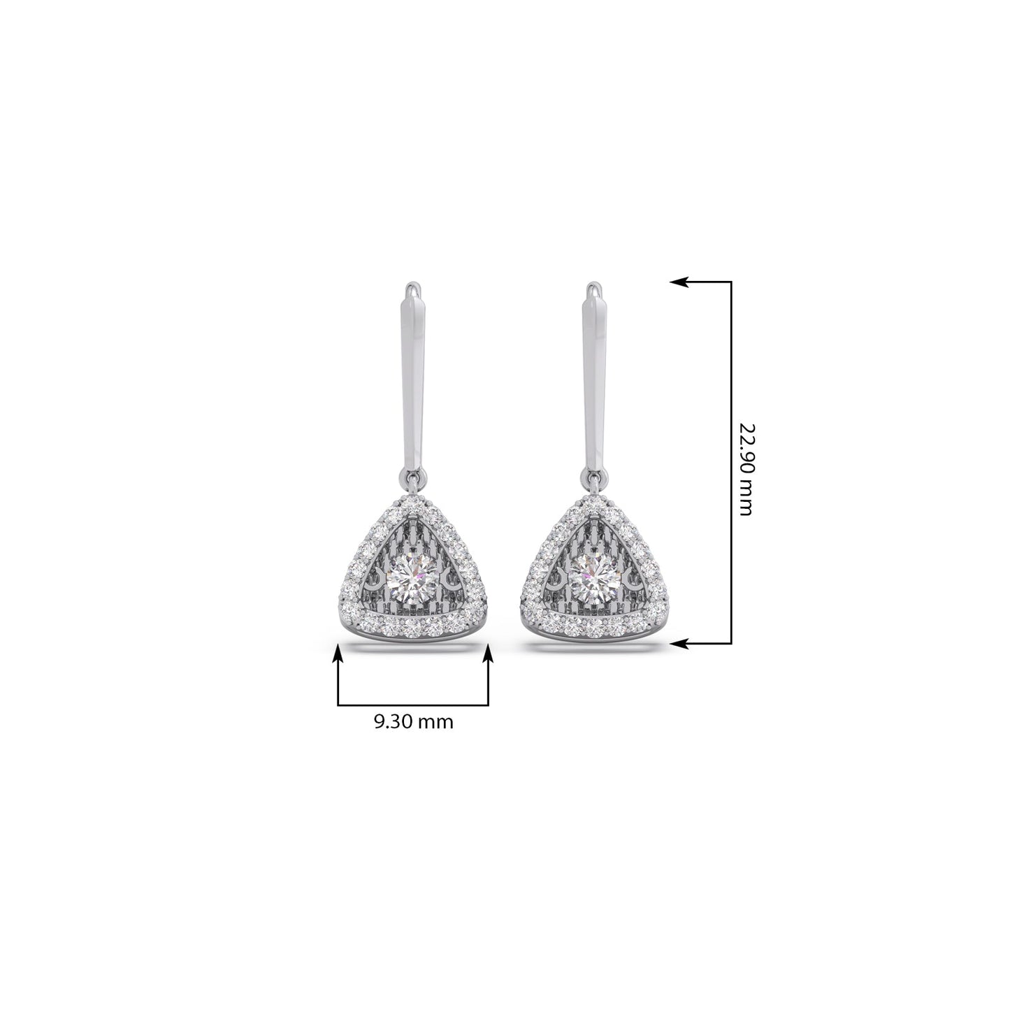 Empress Triangular Diamond Dangle Earrings