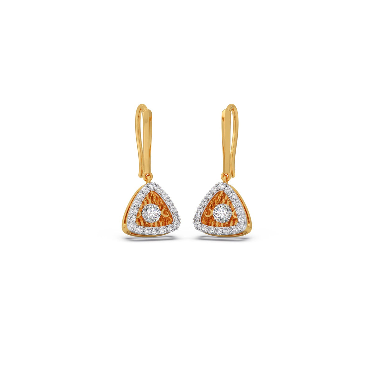 Empress Triangular Diamond Dangle Earrings