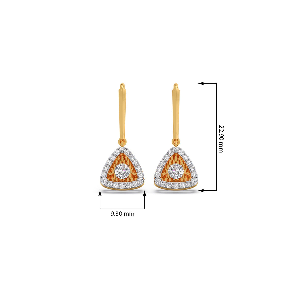 Empress Triangular Diamond Dangle Earrings