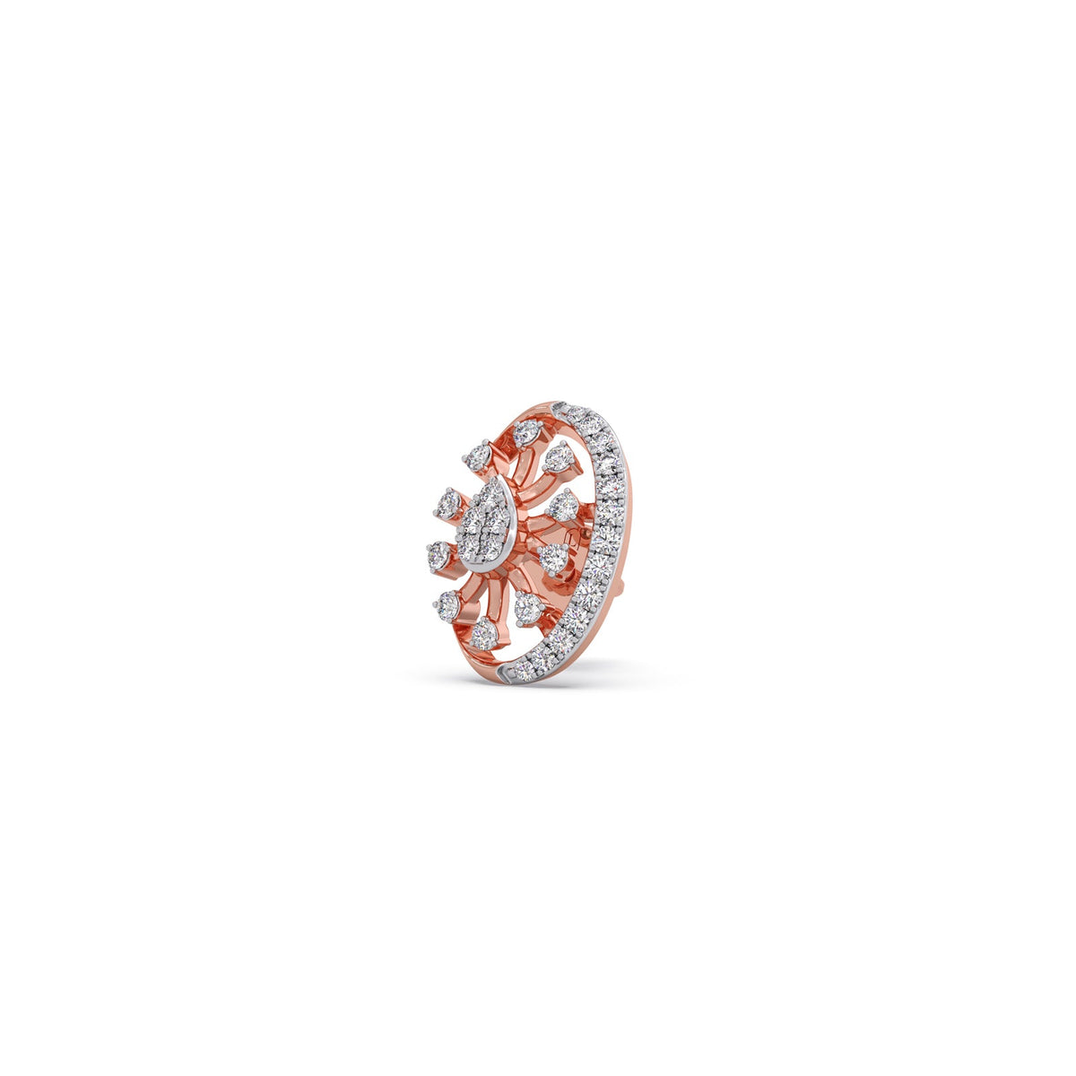 Flare Sunburst Diamond Stud Earrings