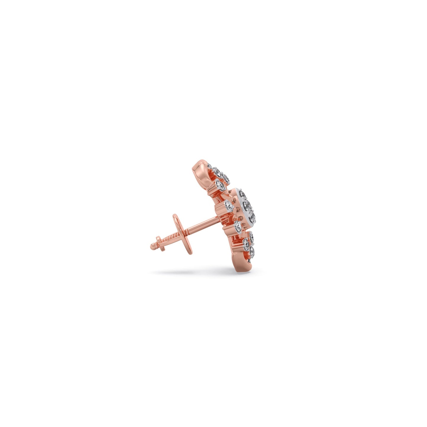 Flare Sunburst Diamond Stud Earrings