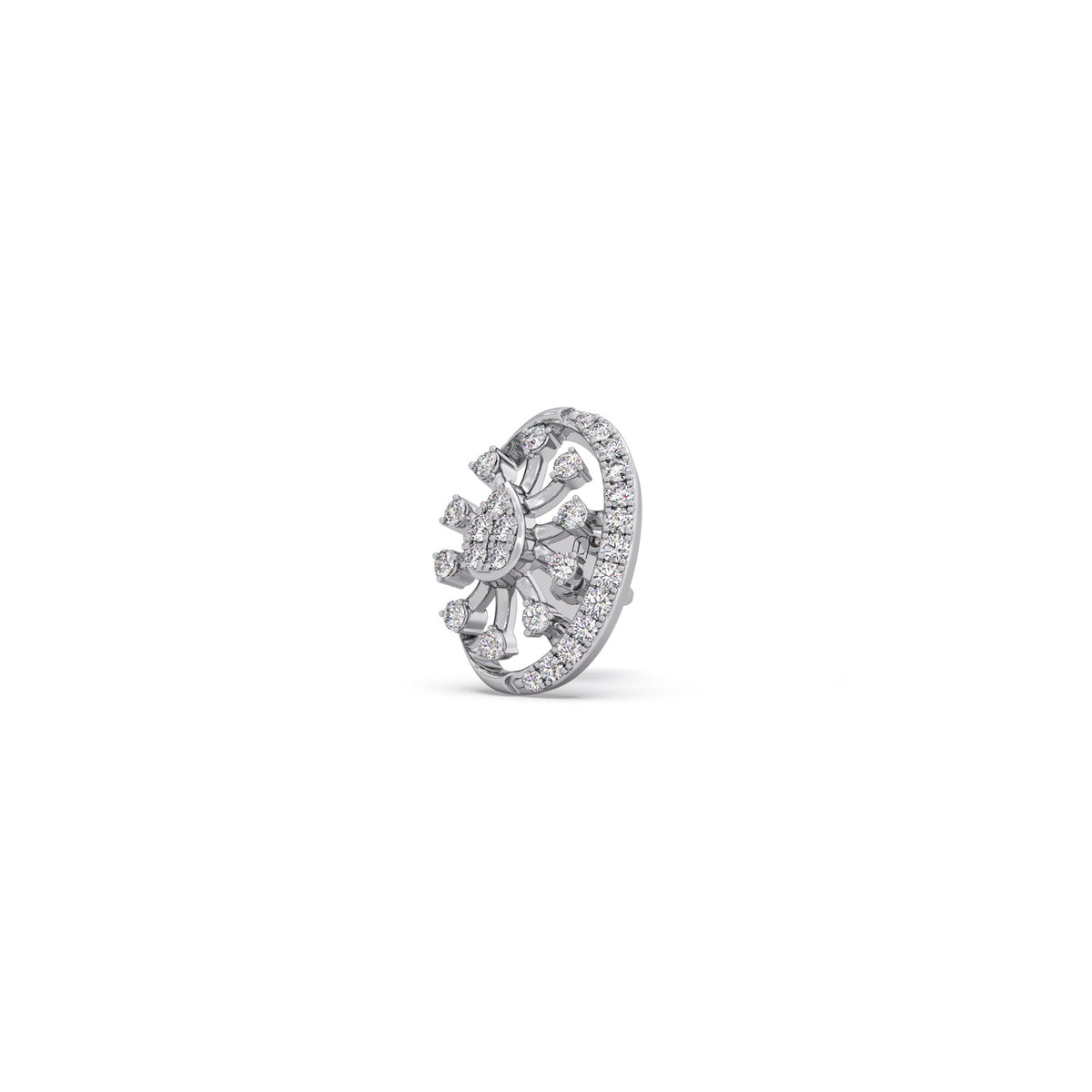 Flare Sunburst Diamond Stud Earrings