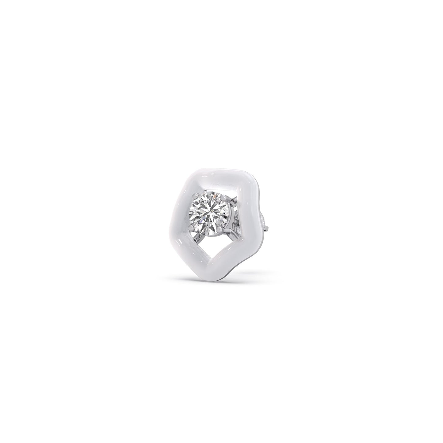 Cotton Candy Solitaire Pebble Diamond Stud Earrings