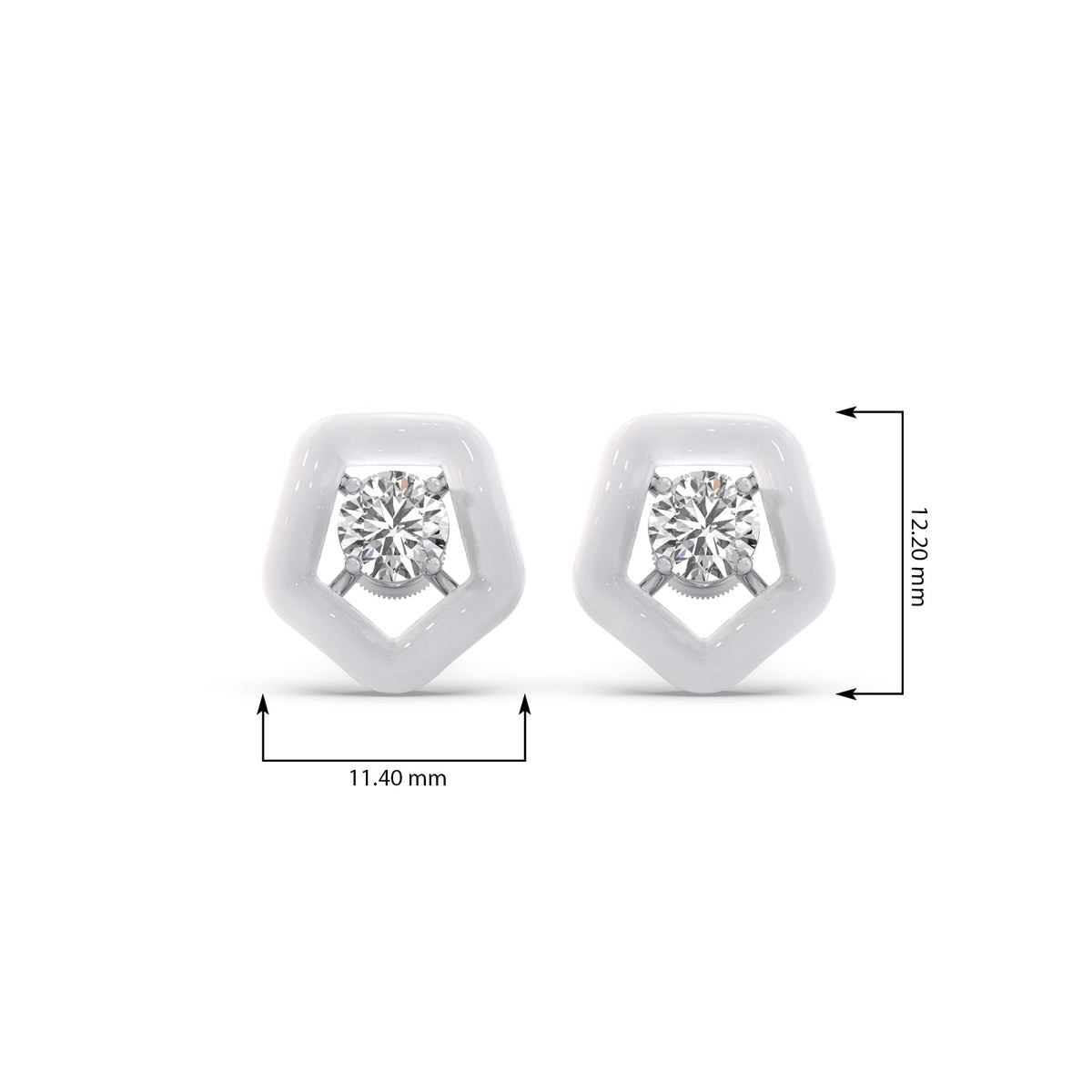 Cotton Candy Solitaire Pebble Diamond Stud Earrings