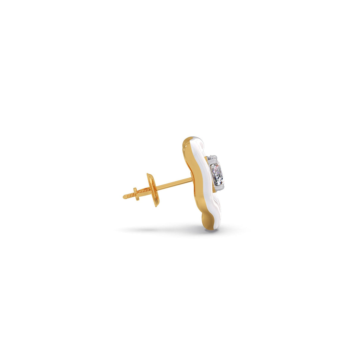 Cotton Candy Solitaire Pebble Diamond Stud Earrings