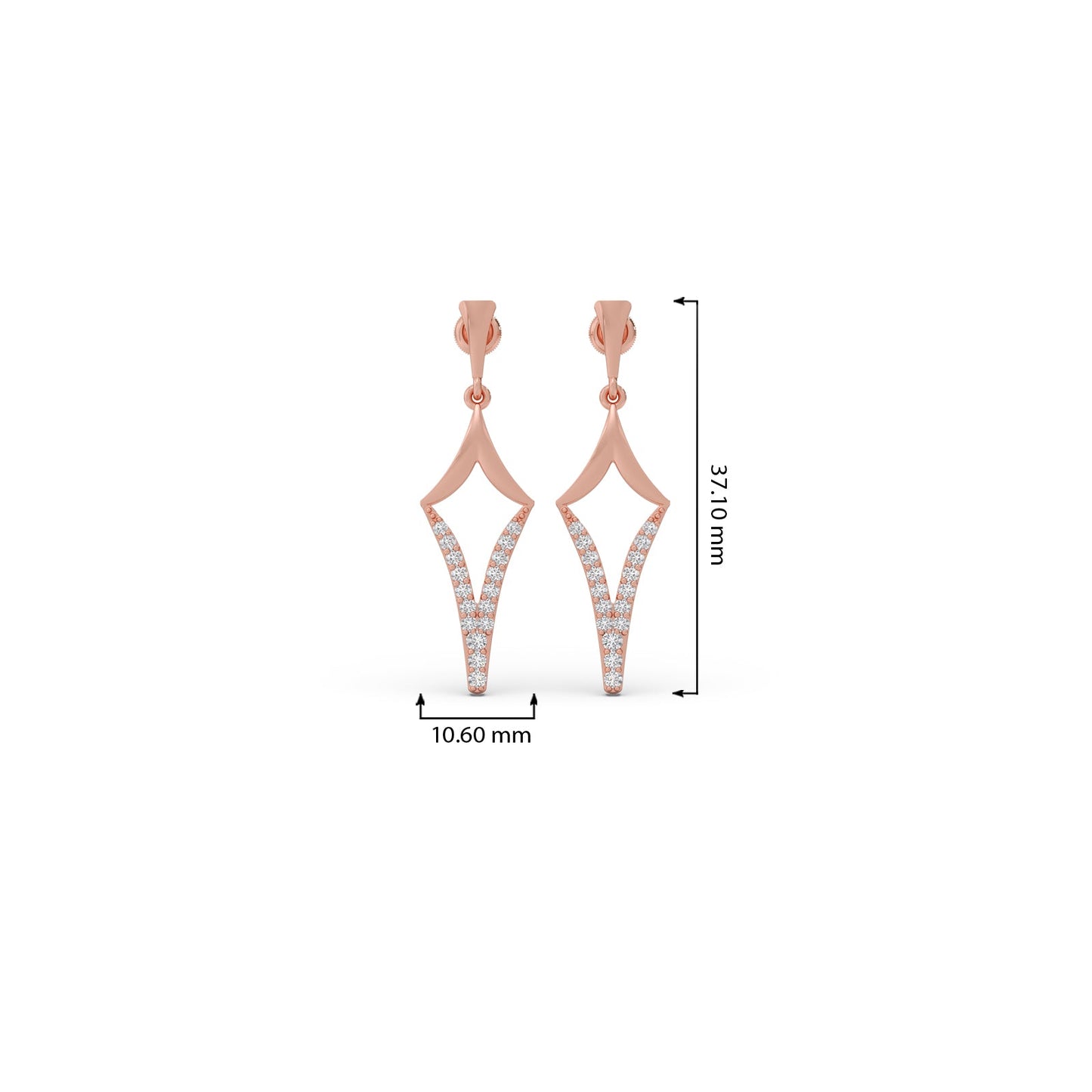 Etherea Round Diamond Dangle Earrings