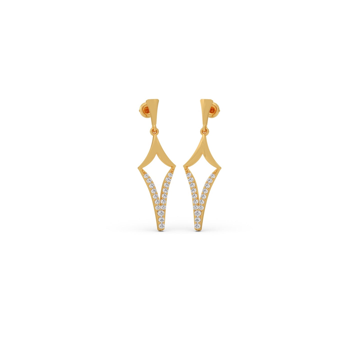 Etherea Round Diamond Dangle Earrings
