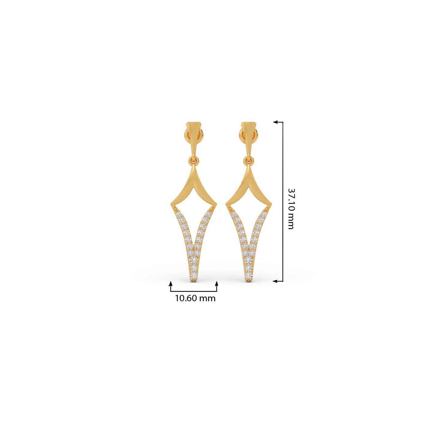 Etherea Round Diamond Dangle Earrings