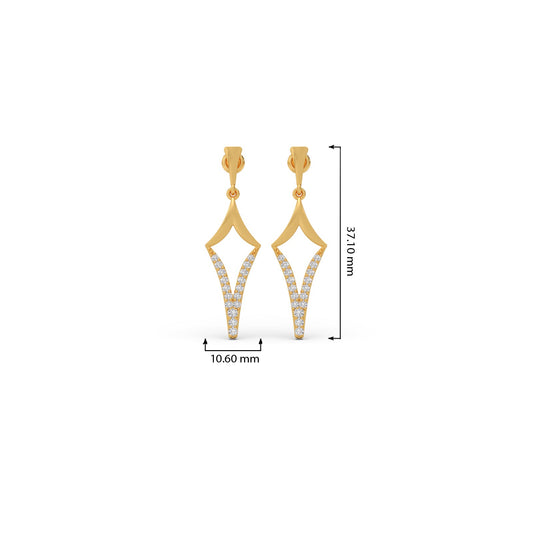 Etherea Round Diamond Dangle Earrings