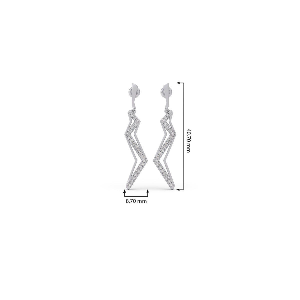 Litline Round Diamond Dangling Earrings