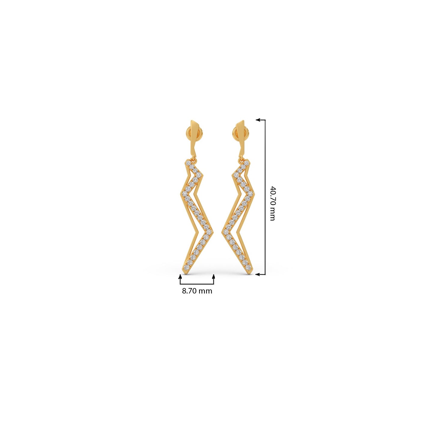 Litline Round Diamond Dangling Earrings
