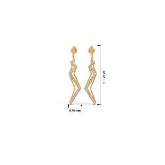 Litline Round Diamond Dangling Earrings