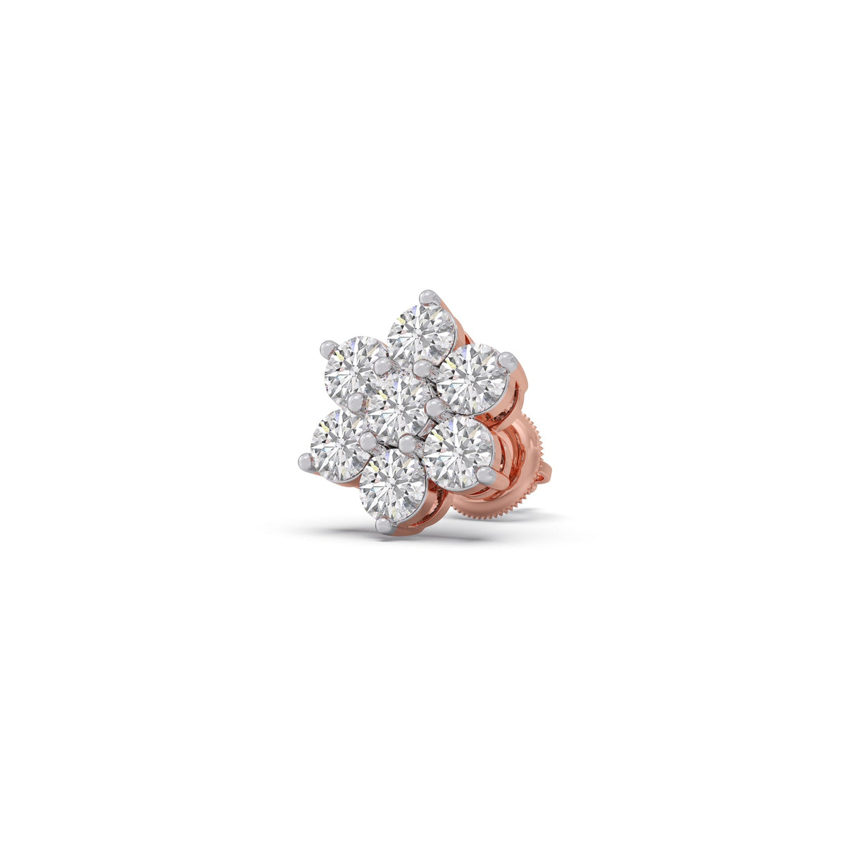 Rosette Cluster Diamond Stud Earrings