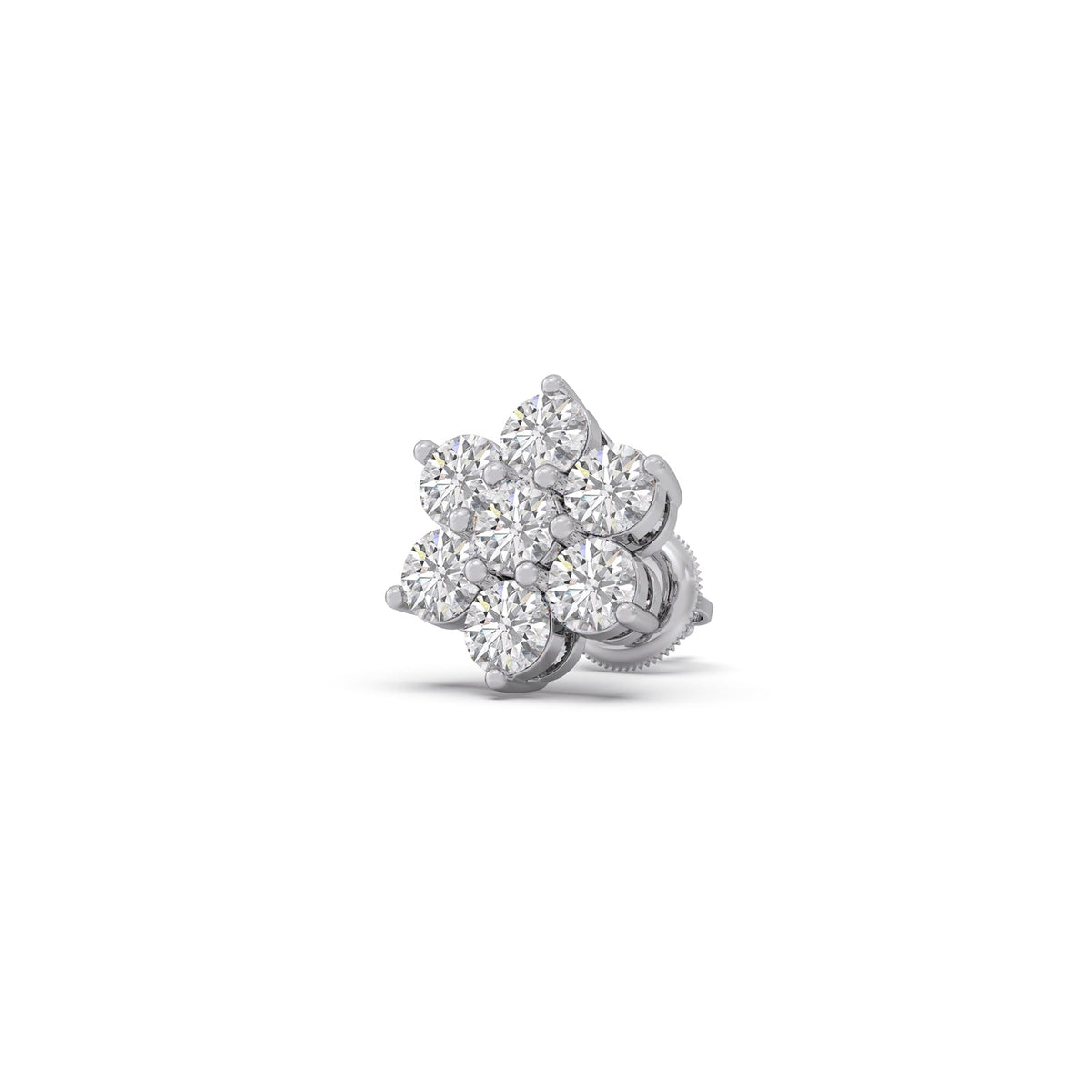Rosette Cluster Diamond Stud Earrings